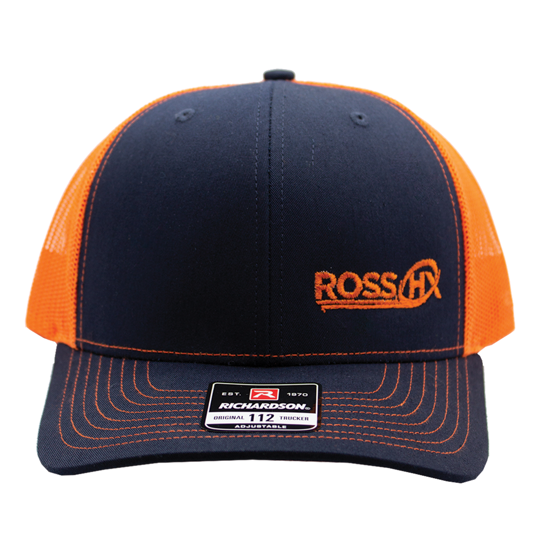 Navy & Orange Minimal Logo Hat