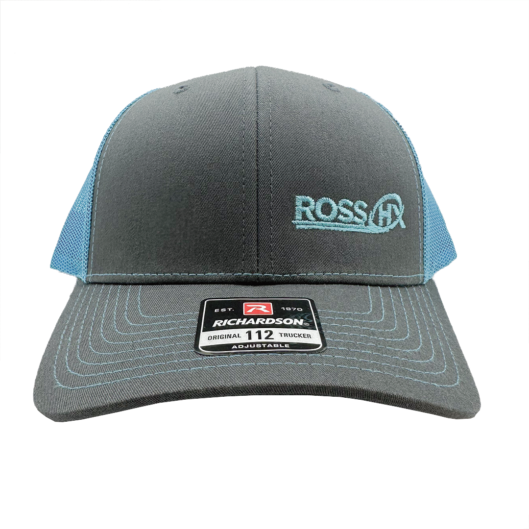 Gray & Neon Blue Minimalistic Hat