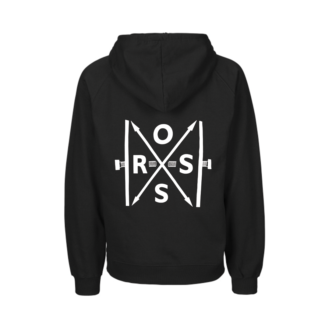 X Pattern Black Hoodie