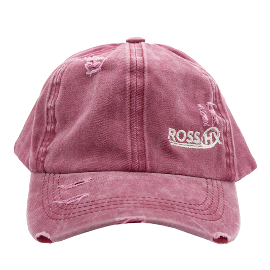 Women's Distressed Pink Minimal Logo Hat